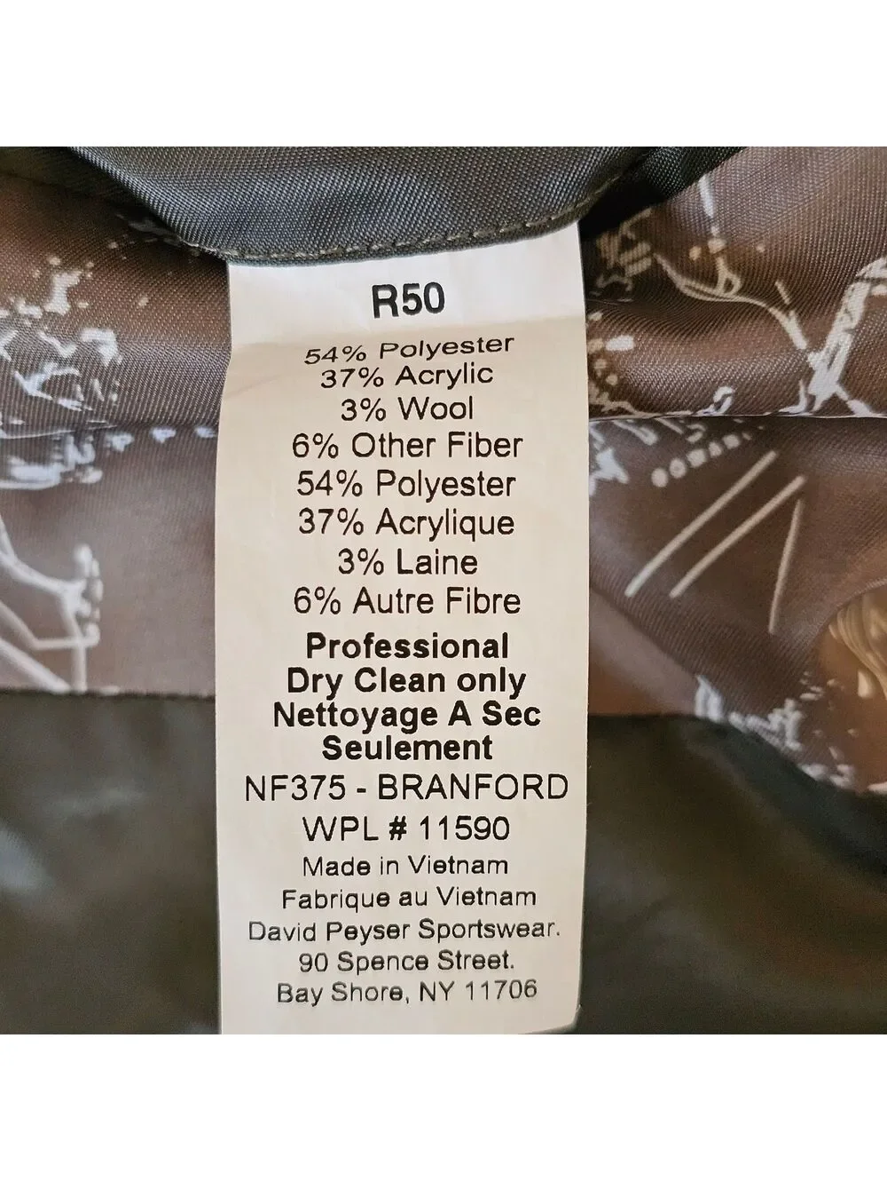 Nautica Modern Fit Mens Sport Coat Classic Brown Plaid Tailored size 50R